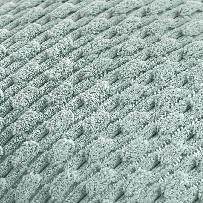 Set of 4 Aqua Decorative Throw Pillow Covers 16x16 Inch Corduroy Pillow Covers - Image 6
