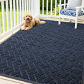 OLANLY Front Door Mat Outside 71x47, All-Season Absorbent Rubber Doormat | Blue by OLANLY