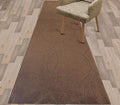 Custom Size Modern Geometric Pattern Carpet Runner Rug for Hallways, Slip Resistant Latex Rubber Backed, 31 inch Wide X Customized Length, Circles Brown, 31 inch X 29 feet