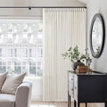 Memory Shape Trained Pinch Pleated Linen Curtains 100 Inches Long | Natural by Twodrapes