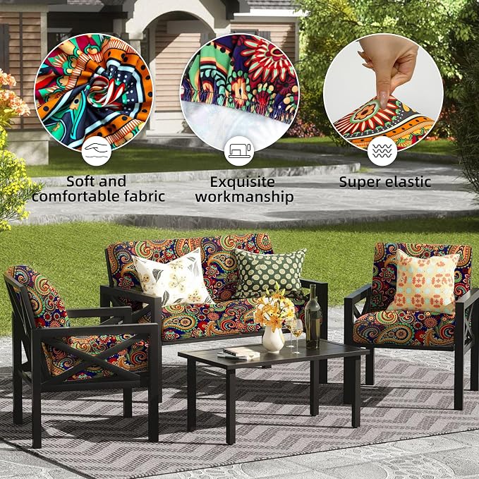 14PCS Patio Cushion Covers, Patio Furniture Couch Seat Slipcovers | Washable - Image 3