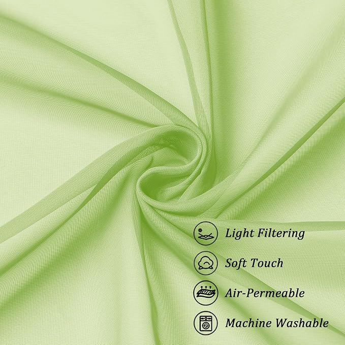 Chyhomenyc Sheer Valances for Windows, Light Filtering Small Window Curtains - Image 7