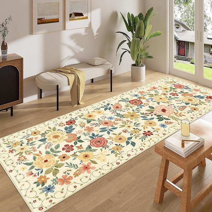 DUKINO 3x8 Hallway Runner Rug, Washable Kitchen Rug Non Slip, Low Pile - Image 3