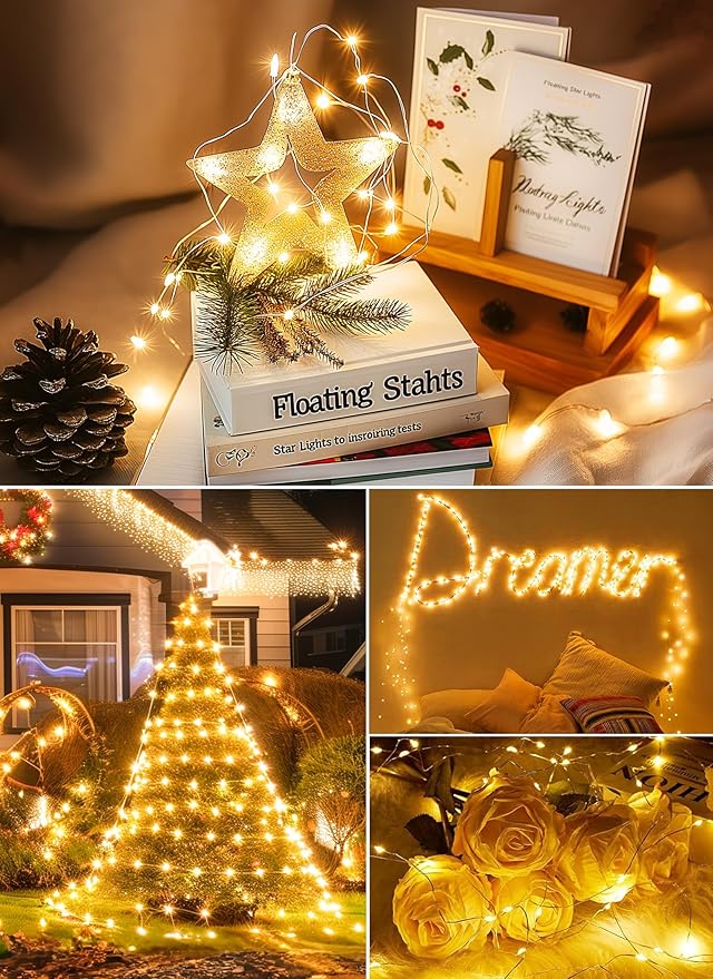 Minetom Twinkle Fairy Lights, 33 ft 100 LED USB Plug in String Lights with Remote and Timer, Waterproof 8 Modes for Bedroom Indoor Wreath DIY Party Wedding Christmas Holiday Decoration