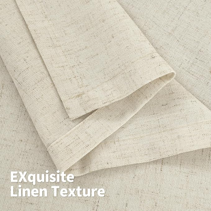 YoungsTex 45 Inch Length Beige Linen Curtains - Image 8