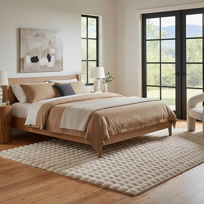 nuLOOM Jeni Beige Checkered Washable Area Rug - Image 7