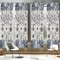 Ambesonne Geometric Floral Window Curtains Pack of 2, Classic Marble Print Ornate Leafy Flowers and Futurist Stripes, Lightweight Set with Rod Pocket, 4 Panels of - 28" x 63", Ceil Blue Laurel Green