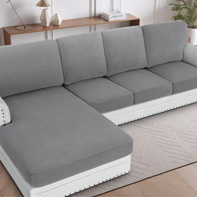 H.VERSAILTEX Sectional Couch Covers 8 Pieces Stretch Sofa Covers by HVERSAILTEX