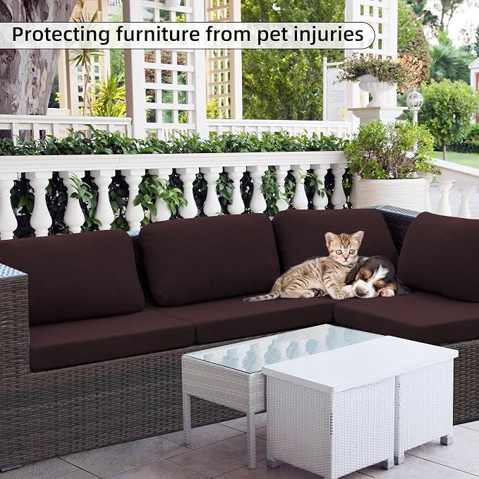 14PCS Patio Cushion Covers, Patio Furniture Couch Seat Slipcovers | Washable - Image 6
