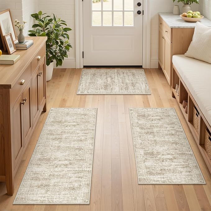 Kitchen Rugs Sets of 3, 2x3 2x4 2x5 Rug Runner, Dining Room, Soft Runner Rug - Image 4