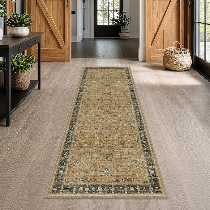 Natural Taupe Washable 3x12 Extra Long Hallway Runner Rug, Washable Large - Image 6