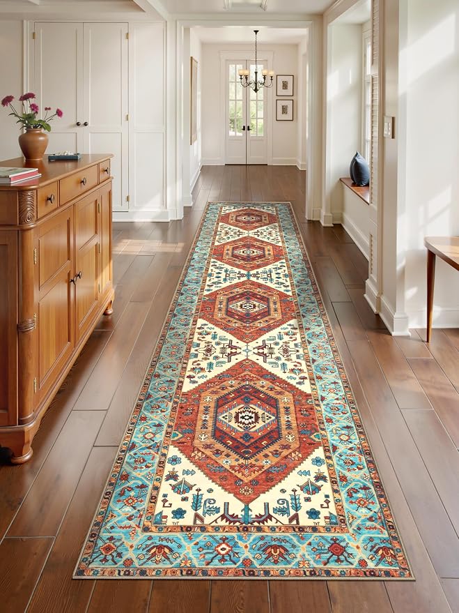 SERISSA 2'6"x12' Washable Non Slip Boho Runner Rug by SERISSAHomeDecorCollection