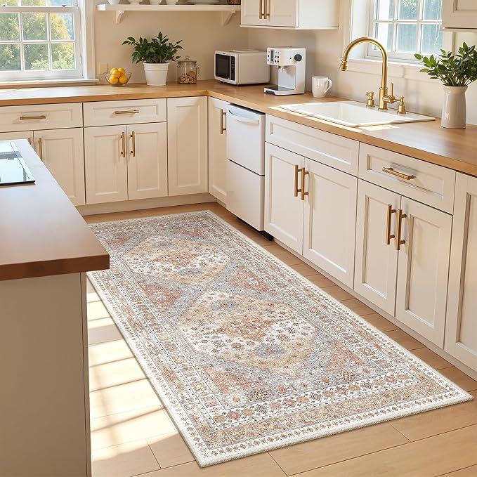 3x6 Runner Rug Non Slip, Washable Hallway Runner Rug, Nursery Room, Soft Runner by Zesthome