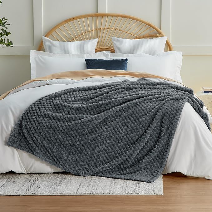 EXQ Home Gentle Soft Fleece Throw Blanket – Cozy Lightweight 3D Imitation - Image 3