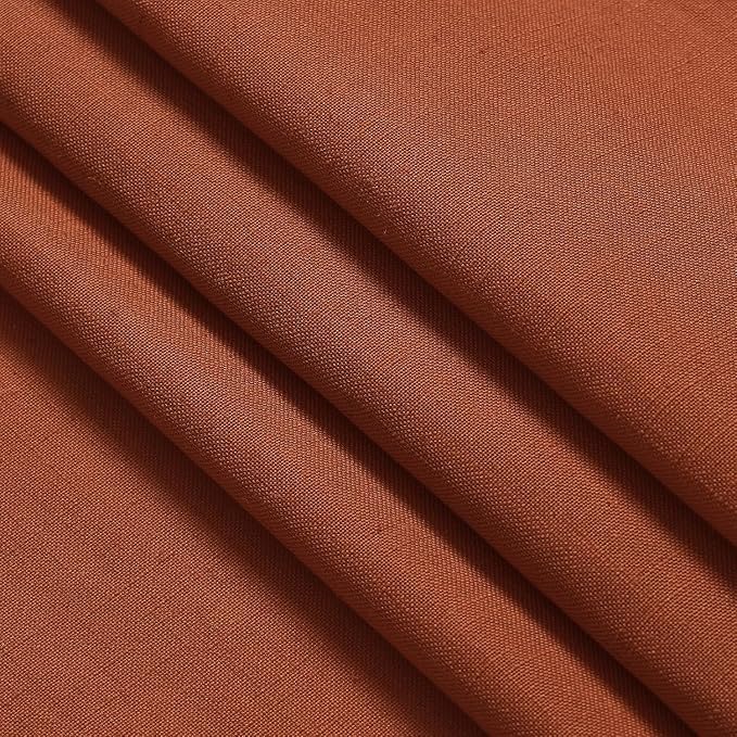 Terracotta Linen Curtains 84 Inches Long 2 Panel Set Back Tab Boho Rustic - Image 9