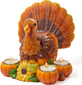 JOYIN Thanksgiving Turkey Candle Holders, Thanksgiving Turkey Tabletop Centerpiece Decor, Fall Centerpiece Table Decorations, Tea Light Pumpkin Candle Holder, Indoor Home, Kitchen Autumn Decor