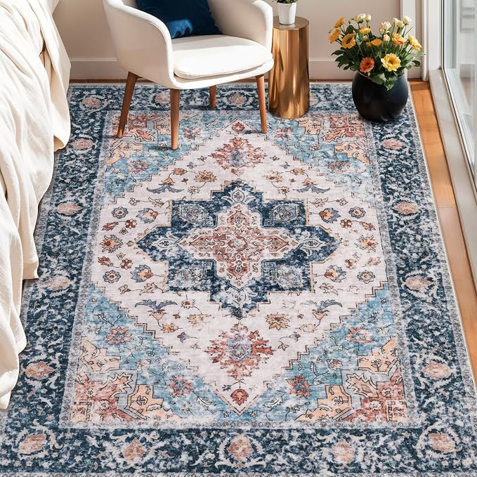 SERISSA 3x5 Washable Non Slip Boho Area Rug by SERISSAHomeDecorCollection