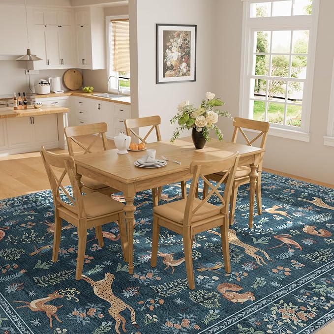 DUKINO 5x7 Area Rugs, Washable Animal Rug - Image 6