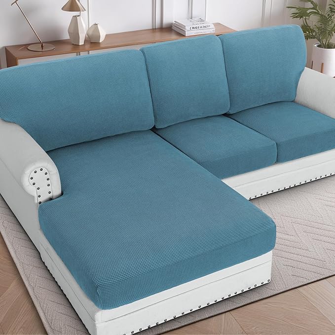 H.VERSAILTEX Sectional Couch Covers 3 Pieces Sofa Seat Cushion Covers L Shape by HVERSAILTEX
