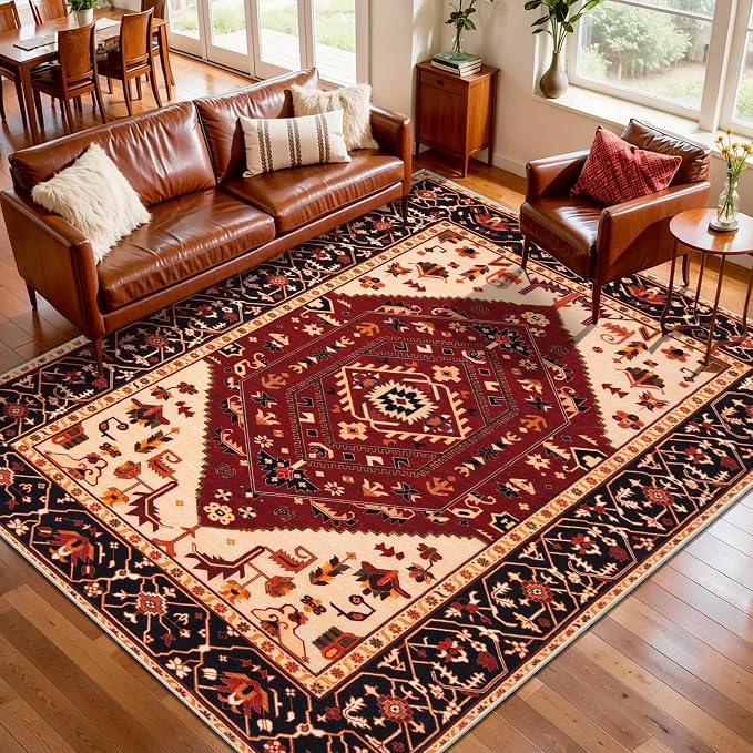 SERISSA 5x7 Washable Non Slip Boho Area Rug by SERISSAHomeDecorCollection