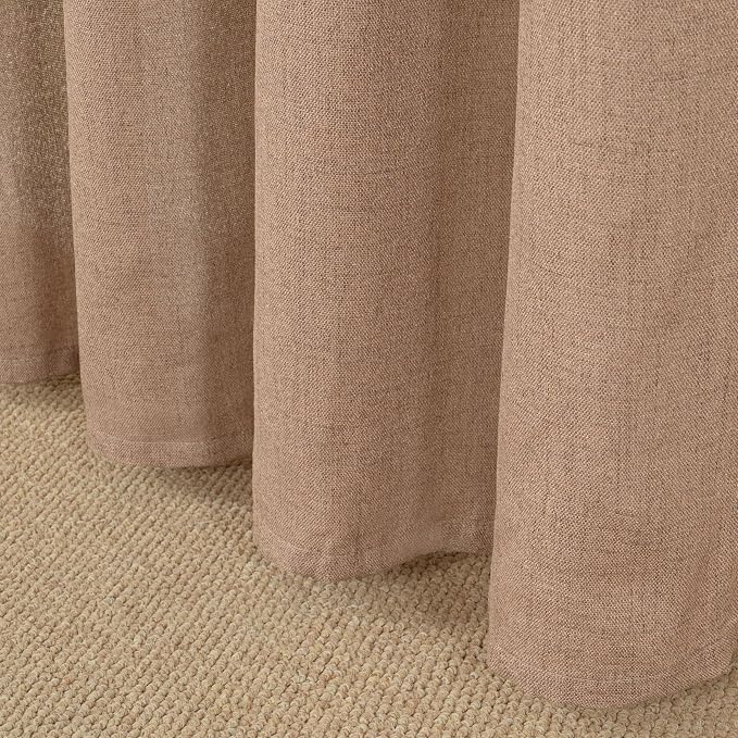 Extra Long Linen Semi Sheer Curtains 102 Inch Length - Image 6