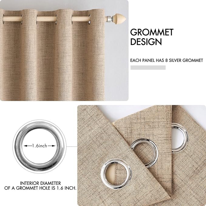 MIULEE 100% Blackout Linen Curtains - Image 4