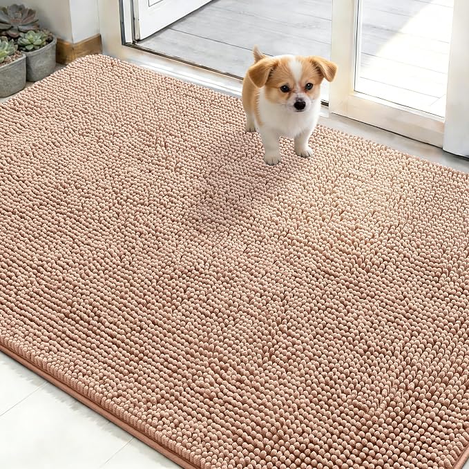 OLANLY Dog Door Mat for Muddy Paws 50x30, Super Absorbent Chenille Mud Mat | by OLANLY