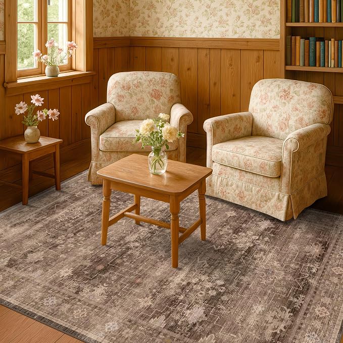 Taupe Brown 5x8 Rug for Living Room - Image 8