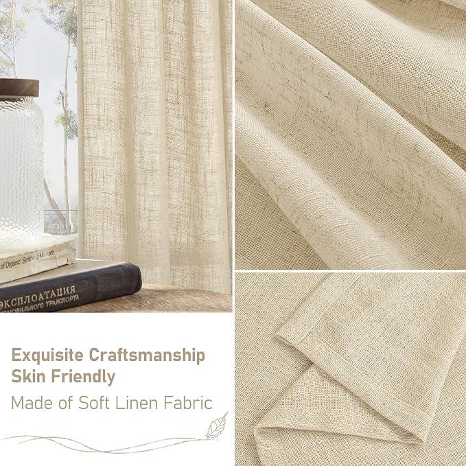 Sheer Linen Curtains 63 inches Length - Image 6