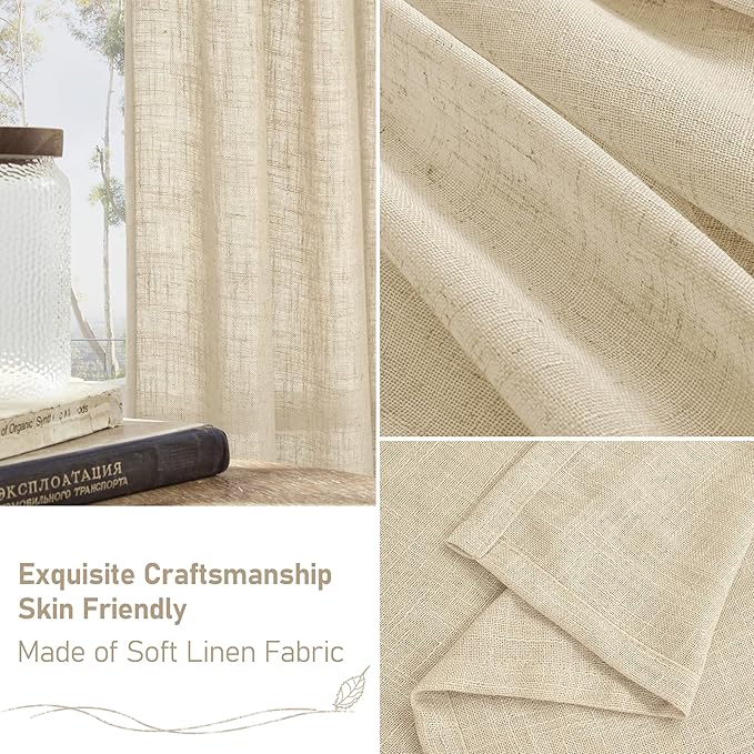 Semi Sheer Linen Curtains 72 inches Long - Image 6