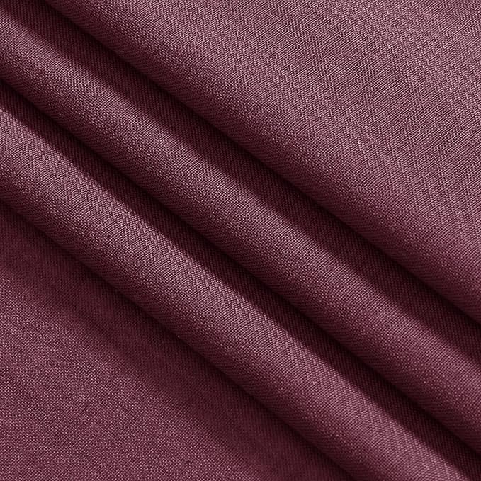 Burgundy Linen Curtains 84 Inch Length 2 Panels Set - Image 7