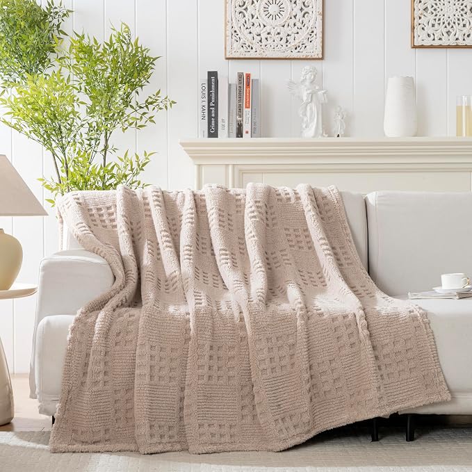 90x90 Inch Brown Waffle Queen Blanket - Image 6