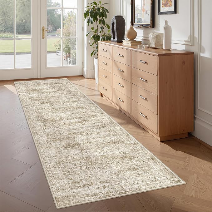 2x6 Runner Rug Non Slip, Washable Hallway Runner Rug, Nursery Room, Soft Runner by Restydon