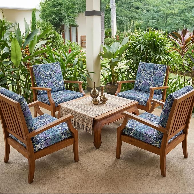 8Pcs Patio Cushion Covers Stretch Outdoor Furniture Protector Slipcovers | - Image 6