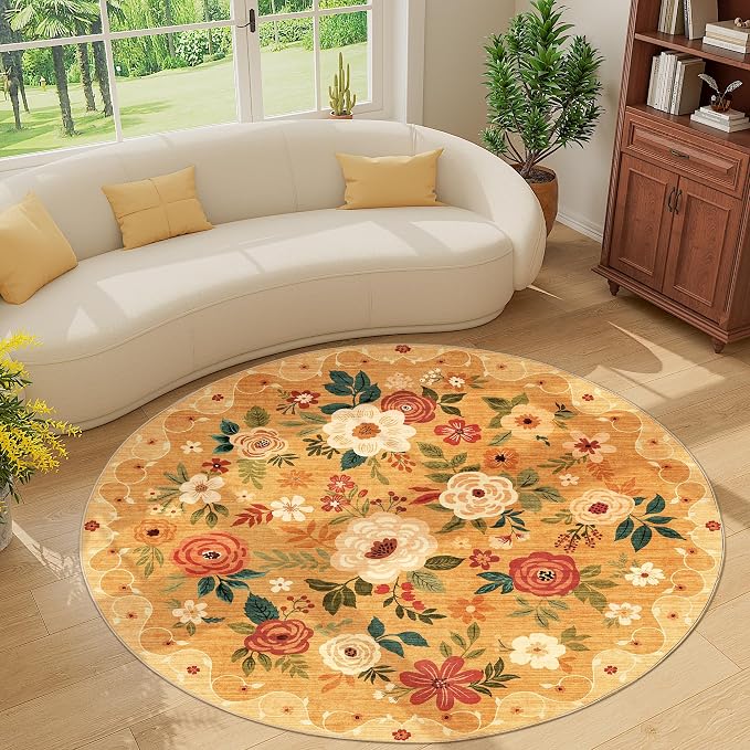 DUKINO 6ft Round Rug, Soft Washable Circle Rug - Image 9
