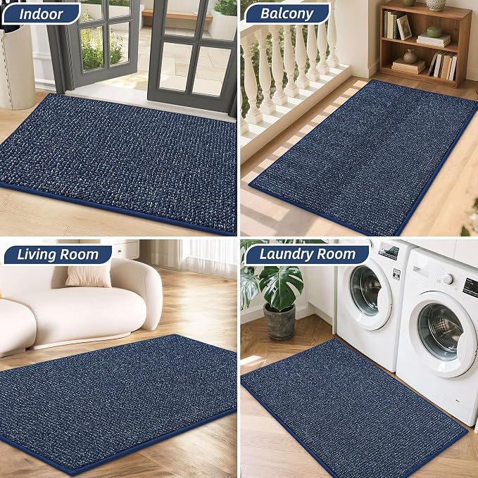 BEQHAUSE Dirt Trapper Door Mat 20" x 32", Non-Slip Washable Doormats, Low - Image 8