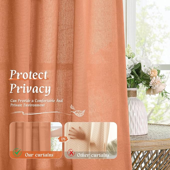 Short Linen Curtains 45 Inches Long - Image 5