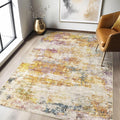 LOONGRUG 4x6 Area Rug Machine Washable Neutral Modern Rugs Gold Colorful | by LOONGRUG