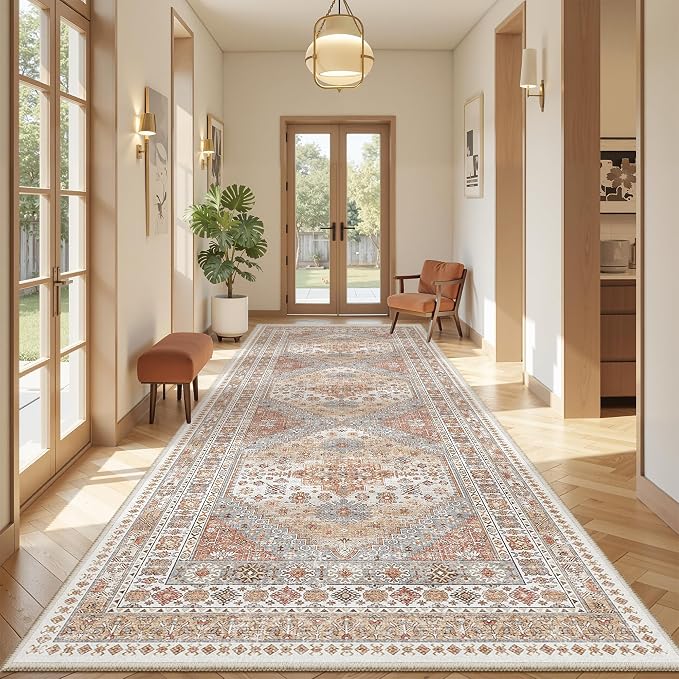 4x12 Runner Rug Non Slip, Washable Hallway Runner Rug, Nursery Room, Soft by Zesthome