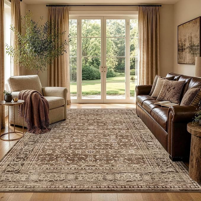 4x6 Ft Area Rugs for Living Room, Soft Non-Slip Machine Washable Rug, Vintage by Lo%CC%80utiRootHome