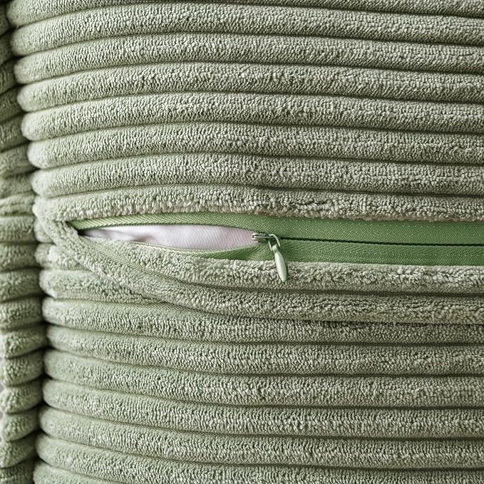 MIULEE Decorative Euro Sham Throw Pillow Covers 24x24 Light Olive Green | 2 Pack - Image 7