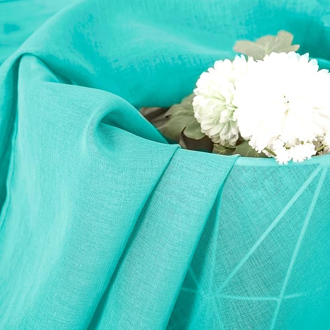 Tollpiz Sheer Curtains Linen Textured Bedroom Curtain Sheers Light Filtering - Image 6