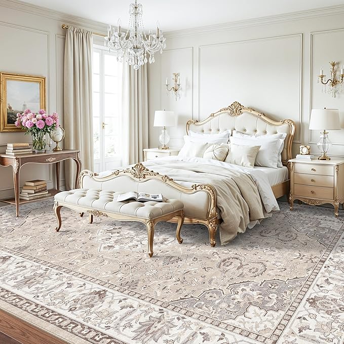 Area Rugs 10x12 Living Room Rug: Washable Rug Soft Vintage Boho Carpet Indoor - Image 5