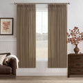 72 Inch Thick Linen Dutch Cocoa Semi Sheer Pinch Pleated Curtains 2 Panels | by Twodrapes