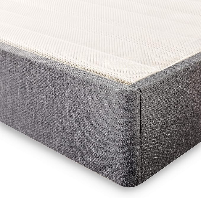 ZINUS Upholstered Metal and Wood Box Spring, 7.5 Inch Mattress Foundation, Easy Assembly, Fabric Paneled Design, King
