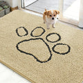 OLANLY Dog Door Mat for Muddy Paws 48x30, Paw Print Design Chenille Mud Mat | by OLANLY