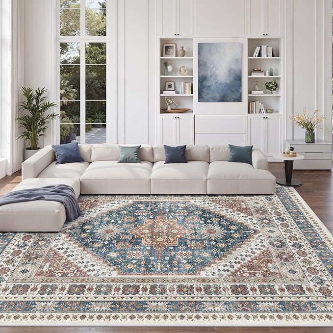 9x12 Area Rugs for Living Room, Large Washable Rug, Dining Room, Low Pile - Image 4