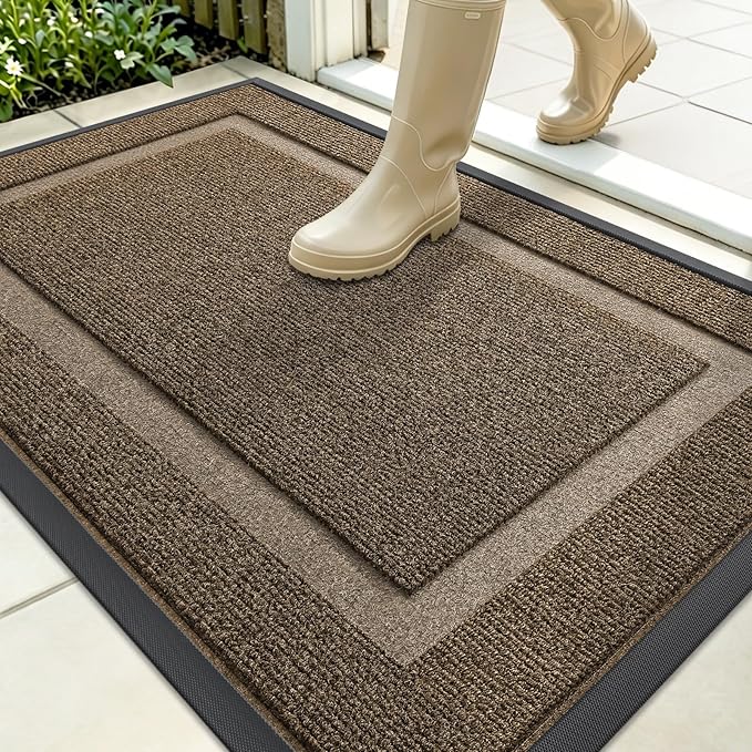 OLANLY Front Door Mat Outside 35x23, All-Season Heavy-Duty Rubber Doormat | by OLANLY