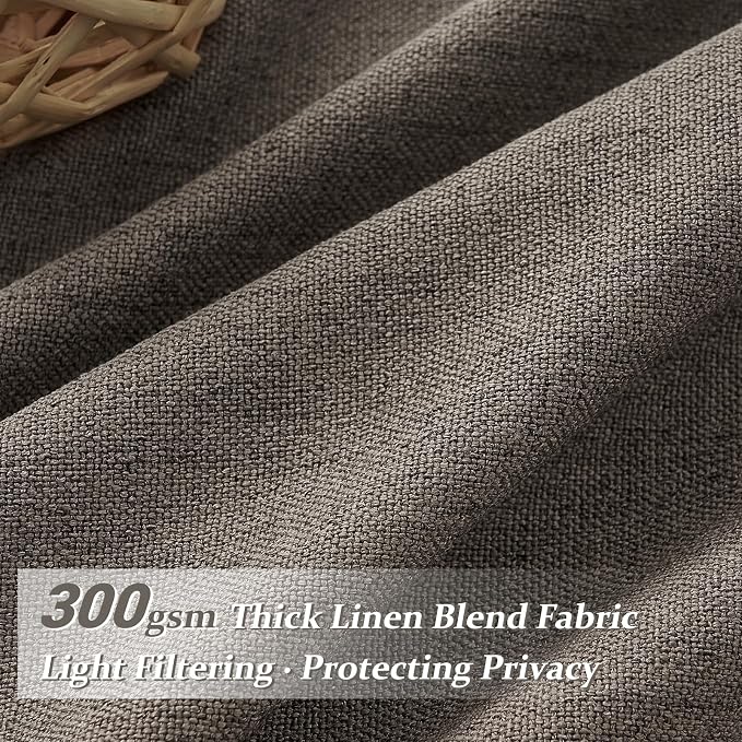 Memory Trained Pinch Pleated Flax Linen 102 Inch Extra Long Curtains - Image 3