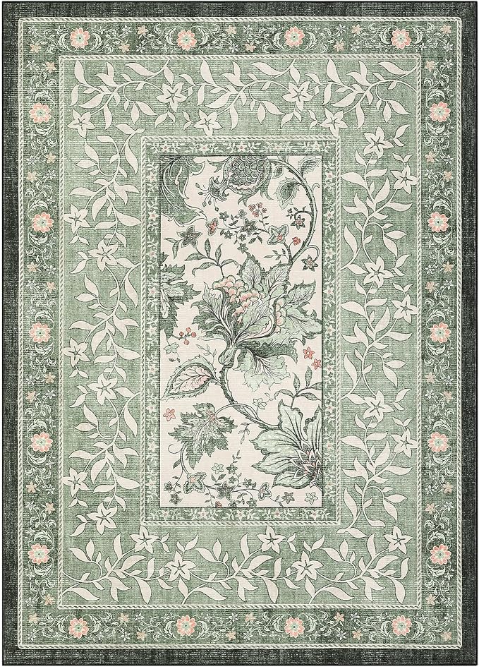 GarveeHome Provence Sage Green Area Rugs 10x13 Living Room, Botanical Grove - Image 5